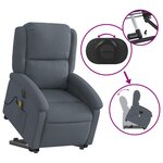 vidaXL Fauteuil inclinable de massage électrique gris foncé velours