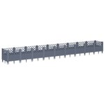 vidaXL Jardinière avec piquets gris 363 5x43 5x43 5 cm PP