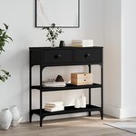 vidaXL Table console noir 72 5x25x75 cm bois d'ingénierie
