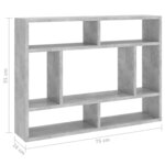 vidaXL Étagère murale Gris béton 75x16x55 cm Bois d'ingénierie
