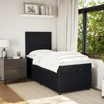 vidaXL Sommier à lattes de lit et matelas Noir 80x200 cm Velours