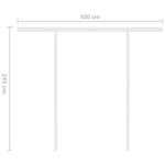 vidaXL Auvent manuel rétractable avec LED 3 5x2 5 m Bleu et blanc