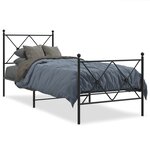 vidaXL Cadre de lit métal sans matelas avec pied de lit noir 80x200 cm