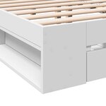 vidaXL Cadre de lit avec tiroirs blanc 200x200 cm bois d'ingénierie