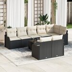 vidaXL Ensemble de canapé de jardin 8 pièces avec coussins brun en rattan synthétique