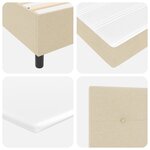 vidaXL Lit Box Spring avec Matelas Crème 90x200 cm Tissu