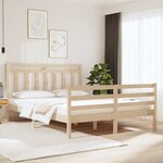 vidaXL Cadre de lit Bois massif 140x190 cm