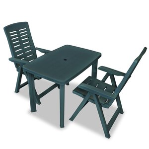 vidaXL Mobilier de bistro 3 Pièces Plastique Vert
