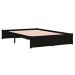 vidaXL Cadre de lit Noir Bois massif 120x190 cm Petit double