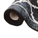 vidaXL Tapis lavable noir et blanc 80x300 cm antidérapant