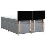 vidaXL Sommier à lattes de lit avec matelas Gris clair 140x190cm Tissu