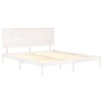 vidaXL Cadre de lit sans matelas blanc 200x200 cm bois massif de pin