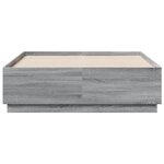 vidaXL Cadre de lit avec LED sans matelas sonoma gris 135x190 cm