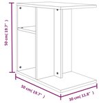 vidaXL Table d'appoint Chêne fumé 50x30x50 cm Bois d'ingénierie
