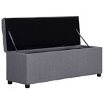 vidaXL Banc avec compartiment de rangement 116 cm Gris clair Polyester