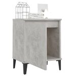 vidaXL Tables de chevet avec pieds en métal gris béton 40x30x50 cm