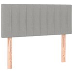 vidaXL Sommier à lattes de lit matelas LED gris clair 120x190 cm tissu