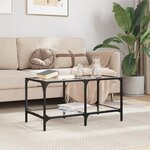 vidaXL Table basse avec dessus en verre transparent 78 5x40x40cm acier