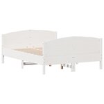 vidaXL Cadre de lit sans matelas blanc 120x190 cm bois de pin massif