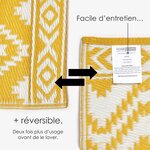 Tapis extérieur terrasse réversible - Tapis de jardin imperméable et résistant UV - Anna - Jaune - 75x200 cm - HOMESCAPES