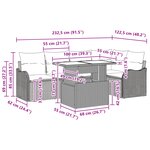 vidaXL Ensemble de 6 pièces de Canapé de Jardin avec Coussins en Rotin Poly Gris