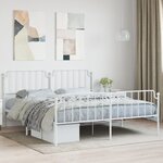 vidaXL Cadre de lit métal avec tête de lit/pied de lit blanc 180x200cm