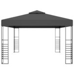 vidaXL Tonnelle avec guirlande lumineuse à LED 3x4 m Anthracite