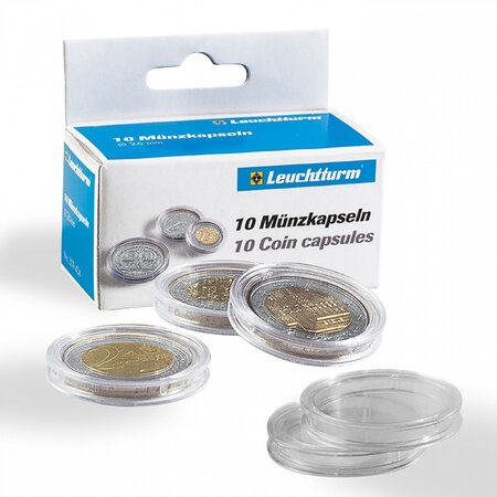 Capsules transparentes pour pièces de monnaie - Diamètre intérieur 33mm