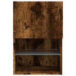 vidaXL Meuble TV avec lumières LED chêne fumé 40 5x30x60 cm