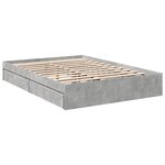 vidaXL Cadre de lit et tiroirs gris béton 140x190 cm bois d'ingénierie