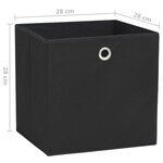 vidaXL Boîtes de rangement 10 Pièces Tissu intissé 28x28x28 cm Noir