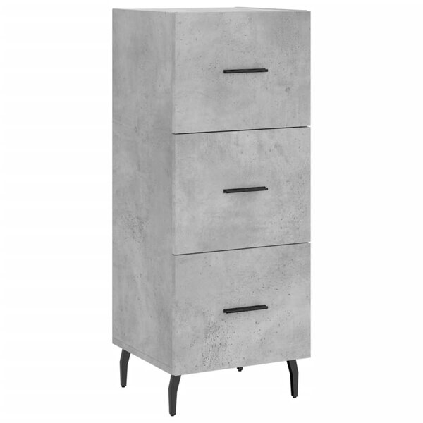 vidaXL Buffet Gris béton 34 5x34x90 cm Bois d'ingénierie
