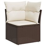 vidaXL Salon de jardin avec coussins 12 Pièces marron résine tressée