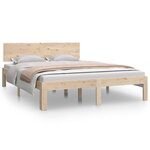 vidaXL Cadre de lit bois massif 135x190 cm double
