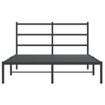 vidaXL Cadre de lit métal avec tête de lit noir 140x190 cm