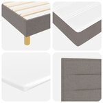 vidaXL Lit à Sommier Tapissier avec Matelas Taupe 140x190 cm Tissu