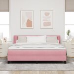 Lit box spring vidaXL avec matelas Rose 180x200 cm Velours