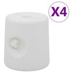 vidaXL Poids de tonnelle 4 Pièces PE Blanc