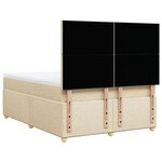 vidaXL Sommier à lattes de lit avec matelas Crème 140x200 cm Tissu