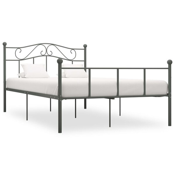 vidaXL Cadre de lit sans matelas gris métal 160x200 cm