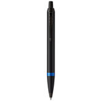 Stylo bille Parker IM Vibrant Rings  Satin noir laqué  attributs bleu océan  recharge d’encre bleue pointe moyenne  Coffret cadeau