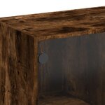 vidaXL Table basse avec portes en verre chêne fumé 102x50x42 cm