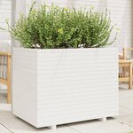 vidaXL Jardinière blanc 90x60x72 5 cm bois de pin massif