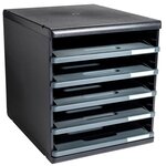 Module De Classement Modulo Ecoblack 5 Tiroirs Ouverts - Gris Foncé - Exacompta