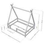 Lit Tipi enfant avec barrière bois massif naturel 120 x 190 cm