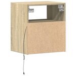 vidaXL Meuble TV mural avec lumières LED chêne sonoma 41x31x45 cm