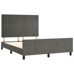 vidaXL Cadre de lit avec tête de lit Gris foncé 140x190 cm Velours