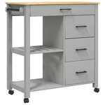 vidaXL Chariot de cuisine MONZA 84x40x90 cm bois massif de pin