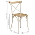vidaXL Chaises à dossier croisé lot de 4 blanc bois de manguier massif