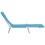 vidaXL Chaises longues pliables lot de 2 Acier et tissu Bleu